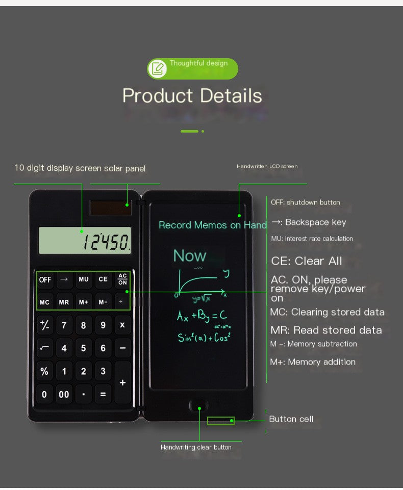 Creative Solar-Powered Student Calculator Notebook