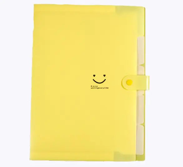 A4 Multi-layer Candy Color Button File Bag for Students