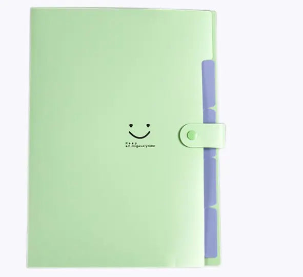 A4 Multi-layer Candy Color Button File Bag for Students