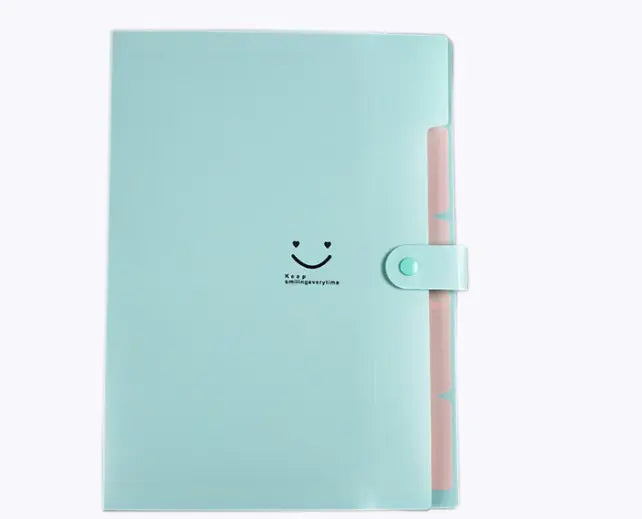 A4 Multi-layer Candy Color Button File Bag for Students