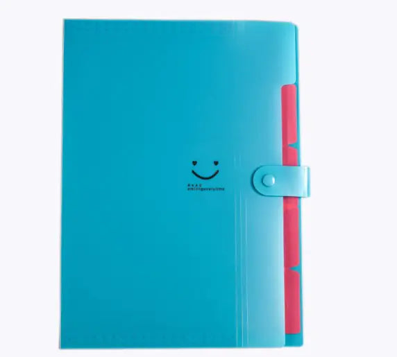 A4 Multi-layer Candy Color Button File Bag for Students