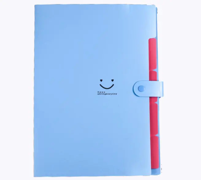 A4 Multi-layer Candy Color Button File Bag for Students