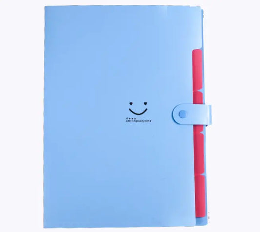 A4 Multi-layer Candy Color Button File Bag for Students