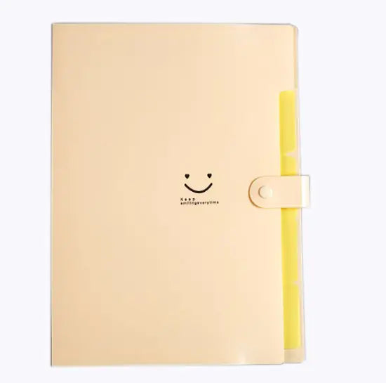 A4 Multi-layer Candy Color Button File Bag for Students